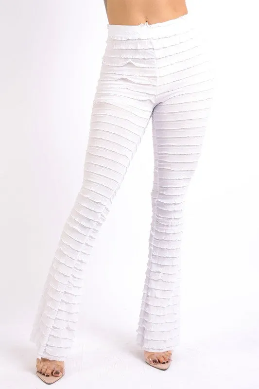 Women's Ruffle textured leggings